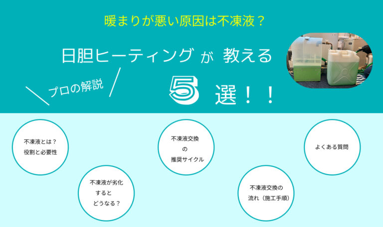 暖まりが悪い原因は不凍液？日胆ヒーティングが教えるプロの解説5選！！