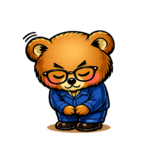 日胆クマキャラクター謝ってる